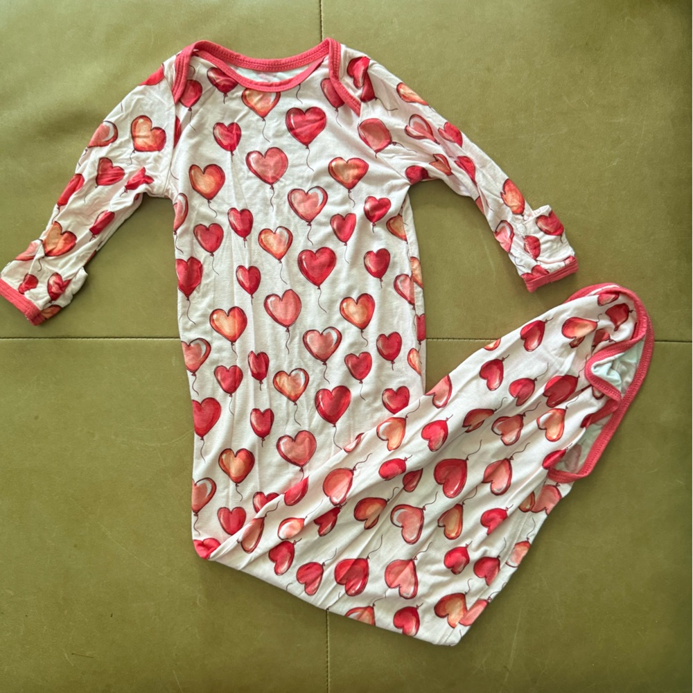Little One Shop Viscose Bamboo Heart Gown newborn